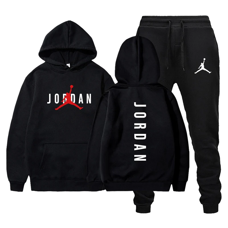 

Autumn and Winter Men's Hoodie Sweater Suit JOR-DAN Track Suit Sweatshirt Hoodie + Sweatpants Jogging Men's Pullover S-3XL