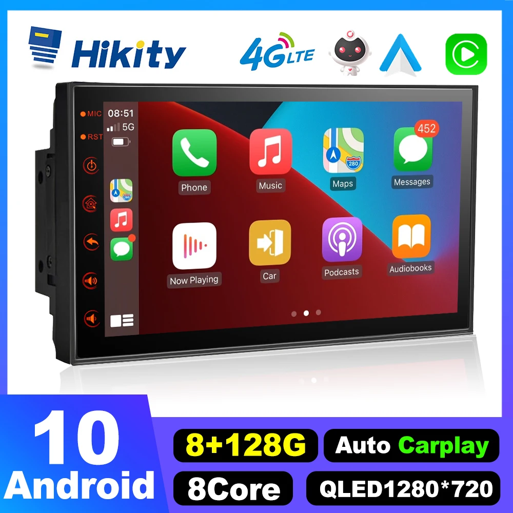 Hikity Android Auto Stereo Radio 2 Din Tape Recorder Carplay Autoradio For Volkswagen Nissan Hyundai Kia toyota CR-V Ford Lada