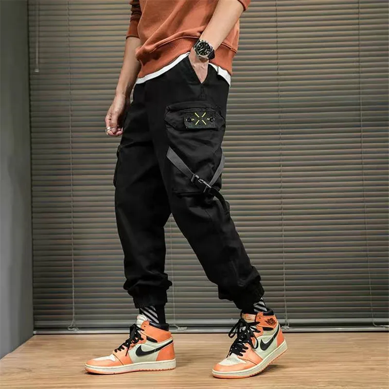 

5XL Men Streetwear Cargo Pants Hip Hop Overalls Men Autumn Fashion Sweatpants Baggy Joggers Pants 2019 Casual Hip Hop Pants Male