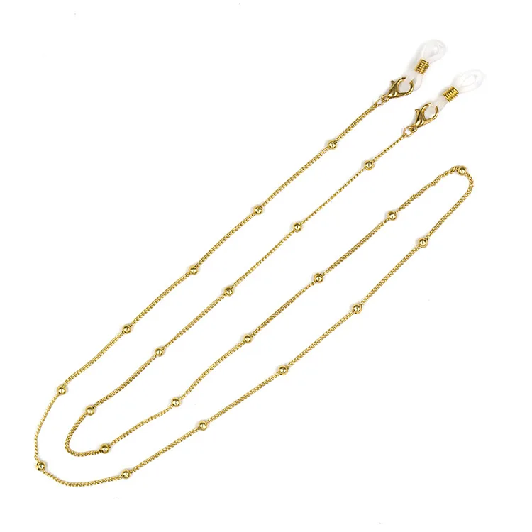 Простая золотая бусина клипса цепочка для очков Шея висящая анти капля