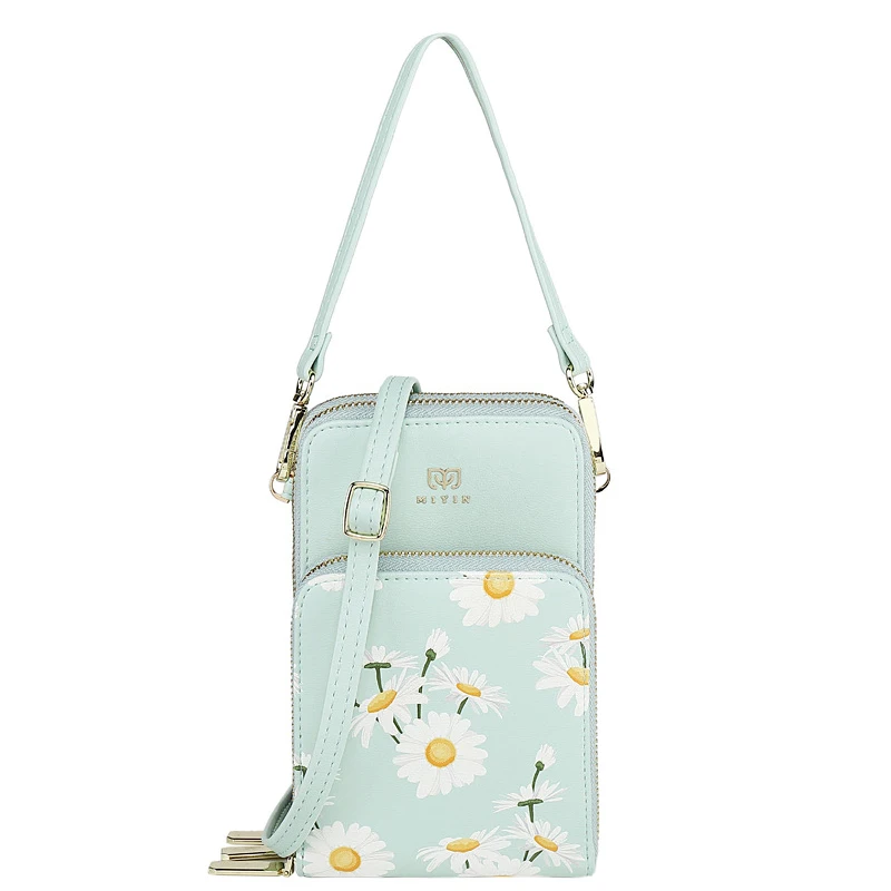 

Multifunctional Mobile Phone Wallet Bag women's large capacity Card Holder Small Daisy Printed Floral Phone Wallet Case