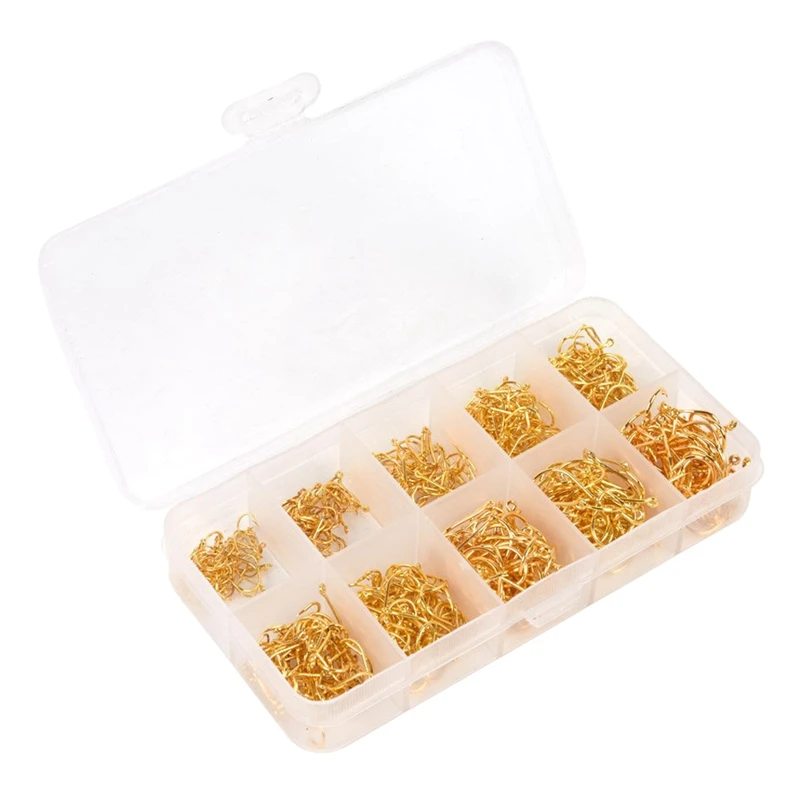 500 шт. рыболовные крючки с отверстием для морской рыбы коробка рыболовных снастей