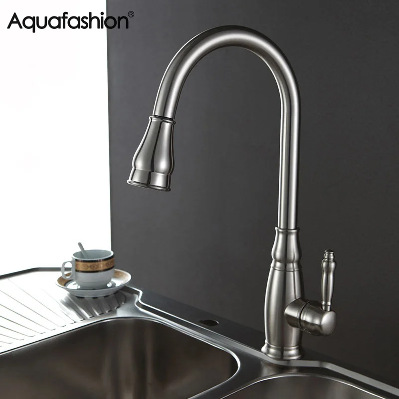

Kitchen Faucet Brass Kitchen Mixer Tap Pull Out Flexible Brushed Nickel robinet de cuisine Tap