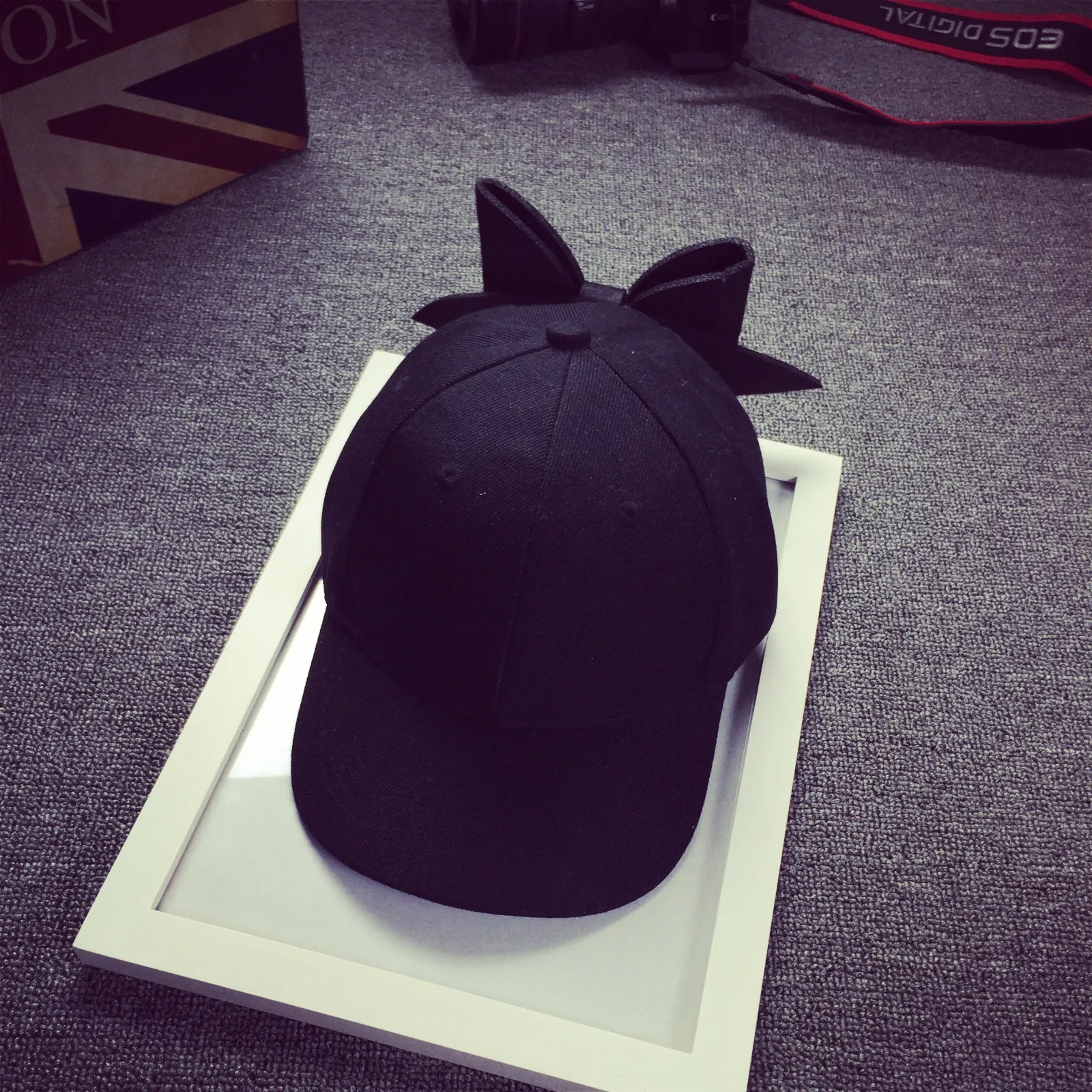 Бейсболки женский Harajuku бантом casquette регулируемая хип хоп сплошной цвет Бейсболка