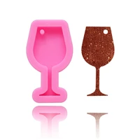 wine glass keychain decor silicone mold jewelry fillings pendant accessory diy handmade epoxy resin cake baking mould craft