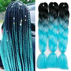 Омбре синтетические плетеные удлинители волос для женщин косы 24 ''100 г Джамбо косы два тона Омбре цвета розовый черный синий оптовая продажа