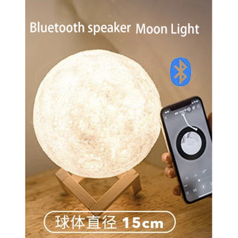 Цена Сенсорный 3d-светильник в виде Луны, Bluetooth лампа с аккумулятором и зарядкой от USB, украшение для спальни, подарок на день рождения