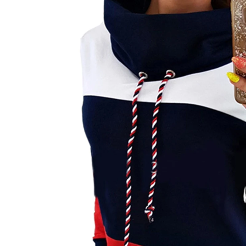 Спортивный костюм с высоким воротником и длинным рукавом свободное мини платье