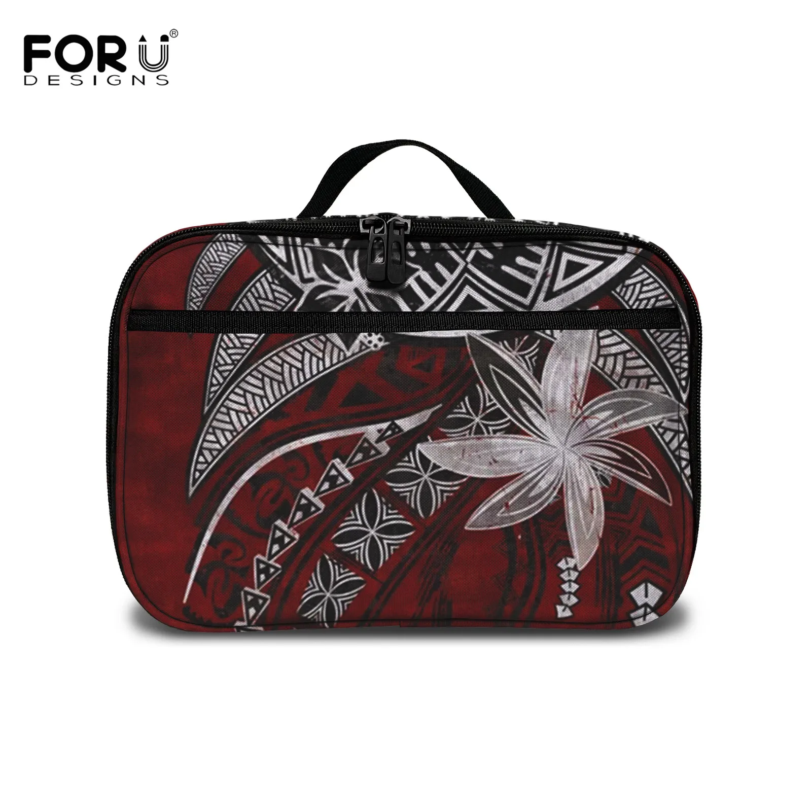 

FORUDESIGNS полинезийская Гавайская Корона-лава, племенной принт, многоразовый Ланч-бокс, Женская Портативная сумка для еды, мужской охлаждающий...