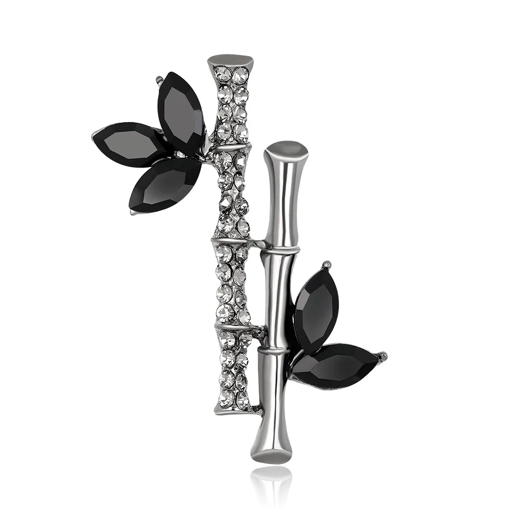 

Fashion Bamboo Ornaments Rising Alloy Full Diamond Plant Brooch
