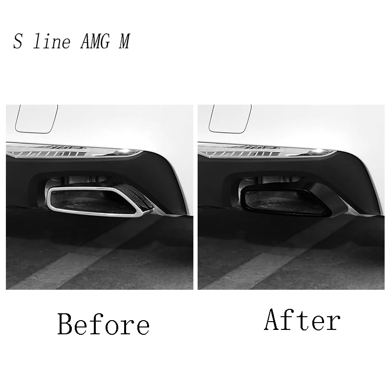 

Car Styling For BMW 5 Series G30 G38 Exterior Accessories Auto Tail Throat Exhaust Pipe Decoration Cover Sticker and decals Trim