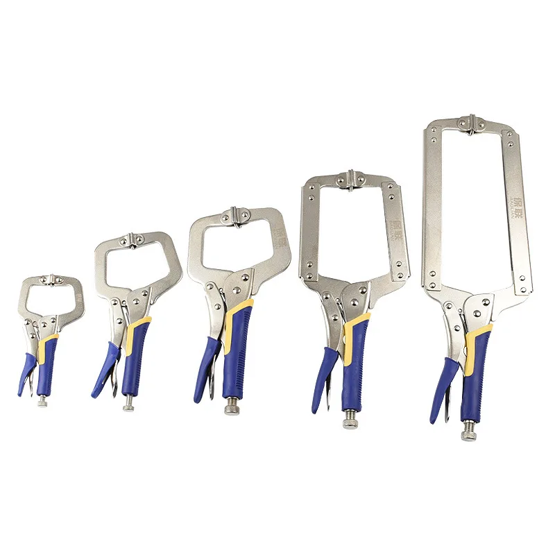 

Multi-functional C-type Flat Locking Grip Vise Pliers Carbon Steel Welding Quick Fixing Locking C Clamp Pliers Round Wood Tenon