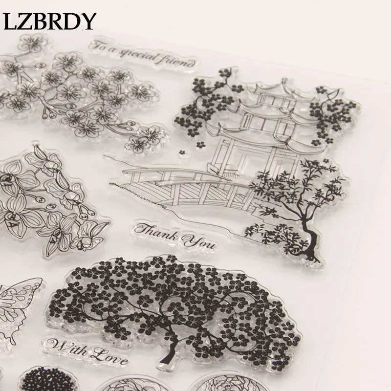 Новинка 2019 декоративные штампы в виде дерева сердца цветов бабочки прозрачные