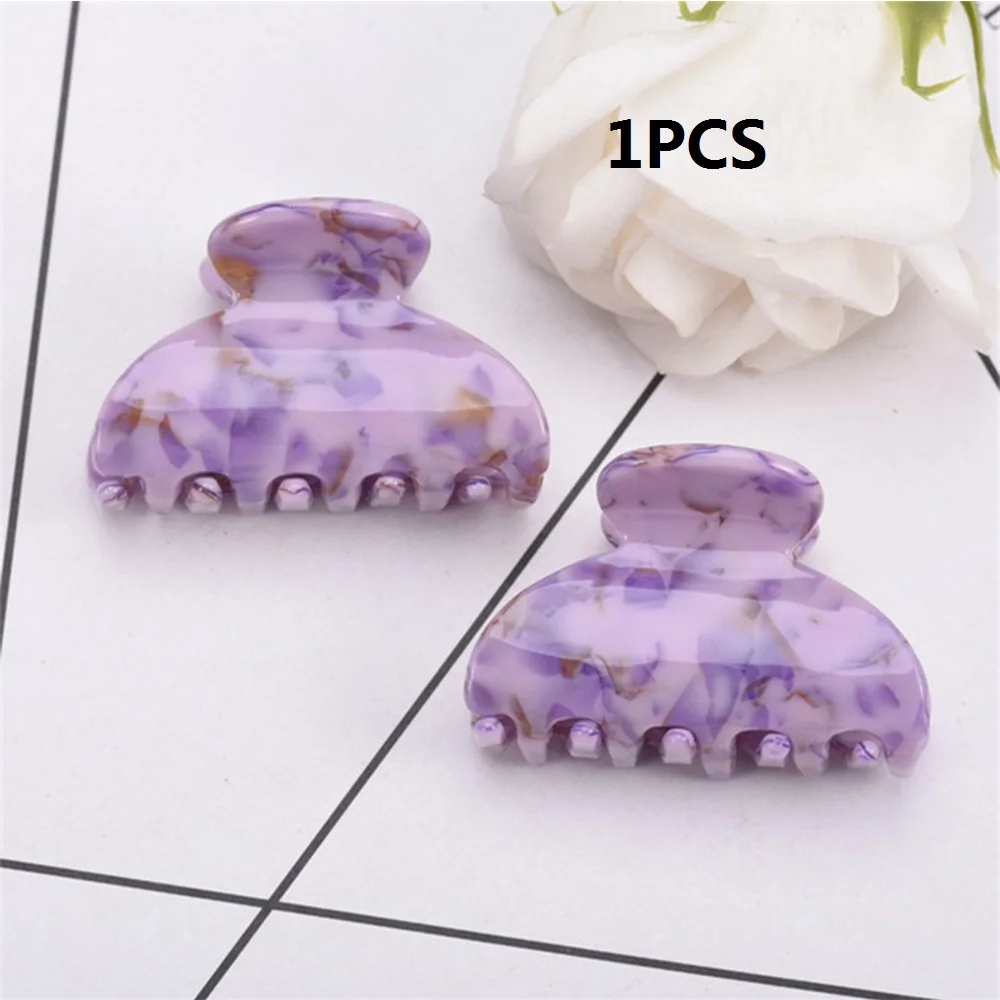 purple Новая мода женские морские раковины заколки для волос зажим ацетат Смола Цветочный Принт маленькие зажимы для волос Захваты конский хвост заколки, аксессуары - Цвет: purple