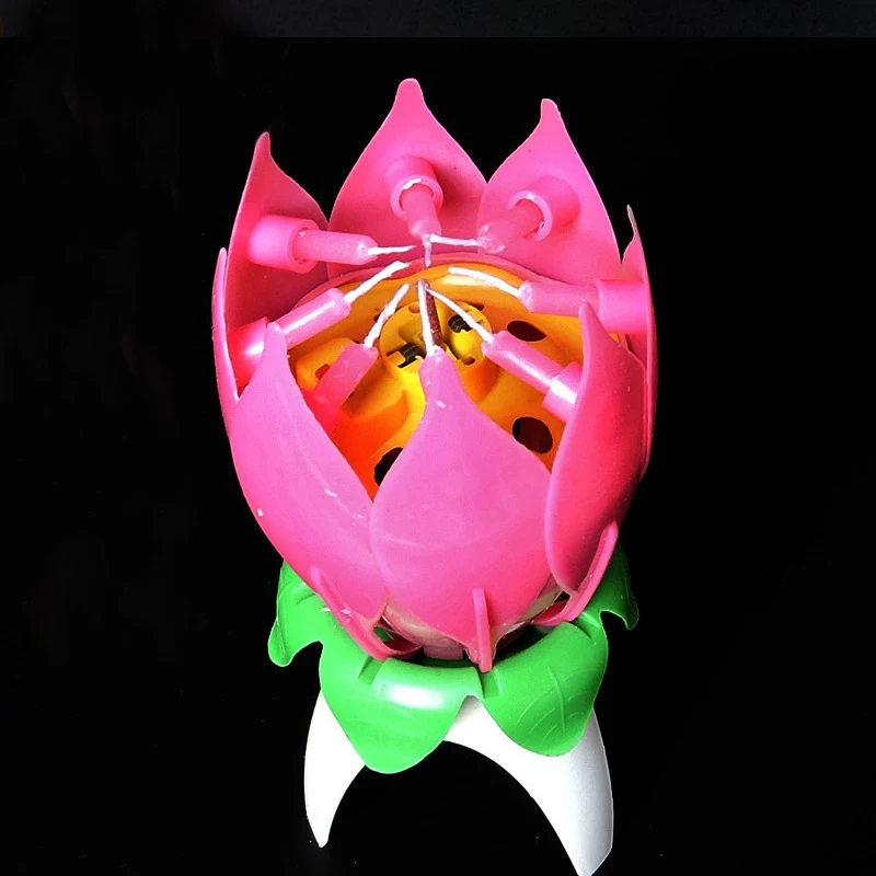 Короткие романтические музыкальные свечи цветок лотоса вечерние подарок