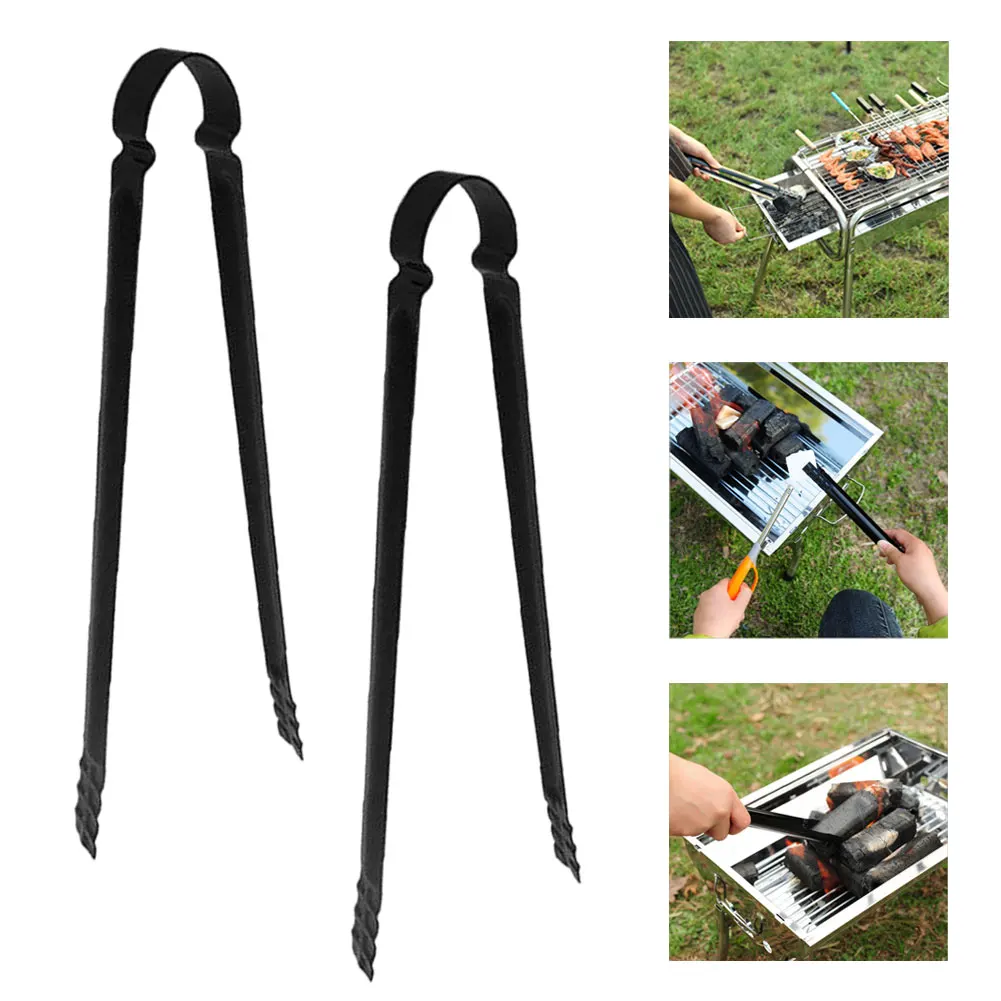 

2PCS Charcoal Tongs Anti-Scald Handle Barbecue Multifunctional Metal Clips BBQ Clamp Tool Charcoal Picker Tongs Grill Tools