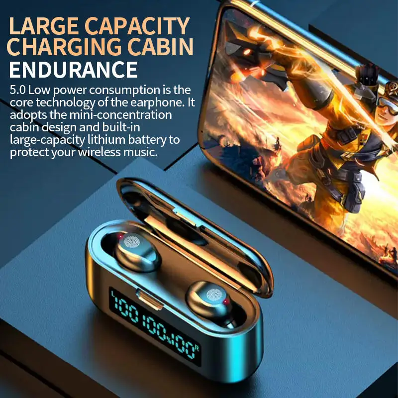 F9 Hifi Bluetooth 5 0 наушники гарнитура Сенсорное управление для IOS Android | Электроника