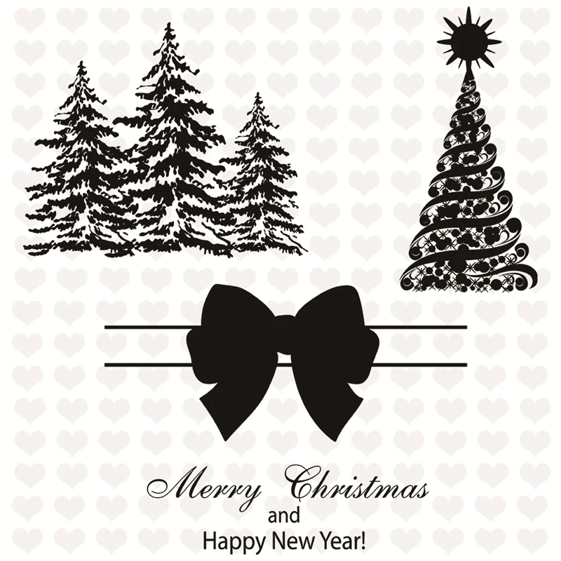 Прозрачный штамп и металлические Вырубные штампы для скрапбукинга Дерево лук