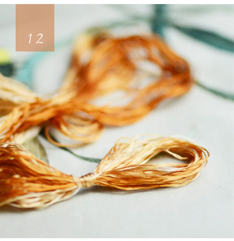 Высокое качество градиент шелк Вышивка Сучжоу вышивка нить шелк ручная вышивка 14 цветов 20 м/шт