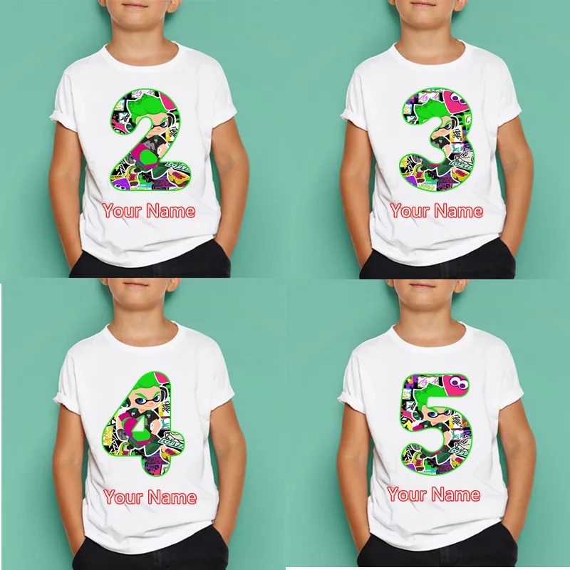 Футболка для мальчиков и девочек с принтом в виде цифр на день рождения детские