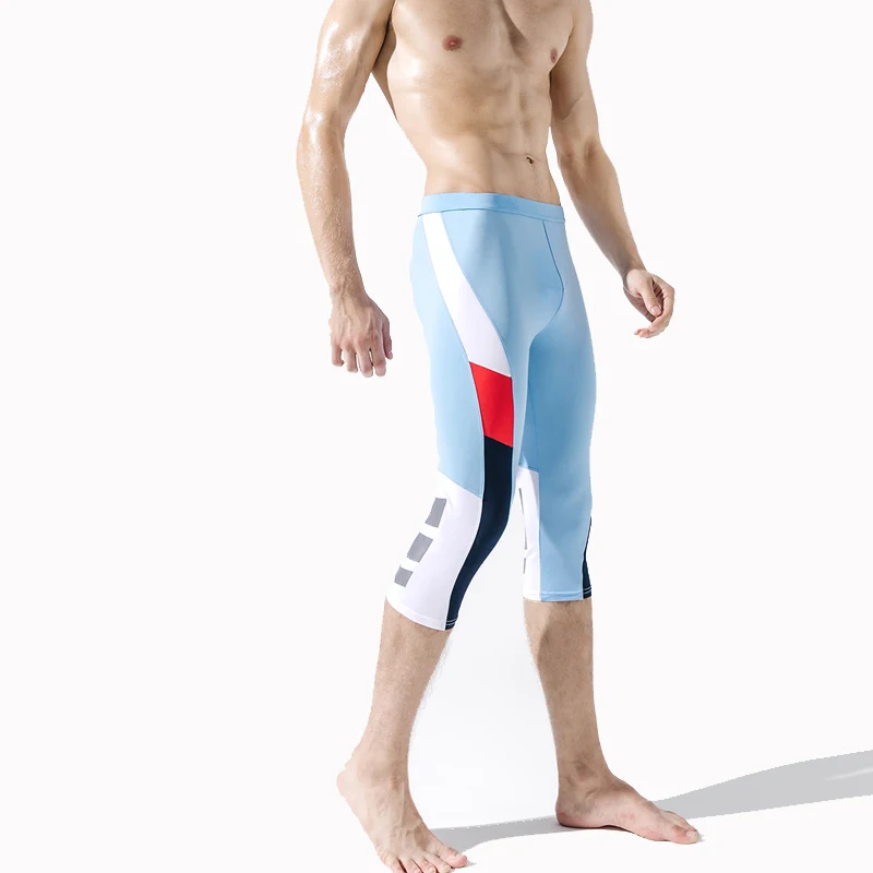 Men Running Tights Breathable Autumn Cropped Trousers Pants Training Leggings Sports Compression Pants Sportswear