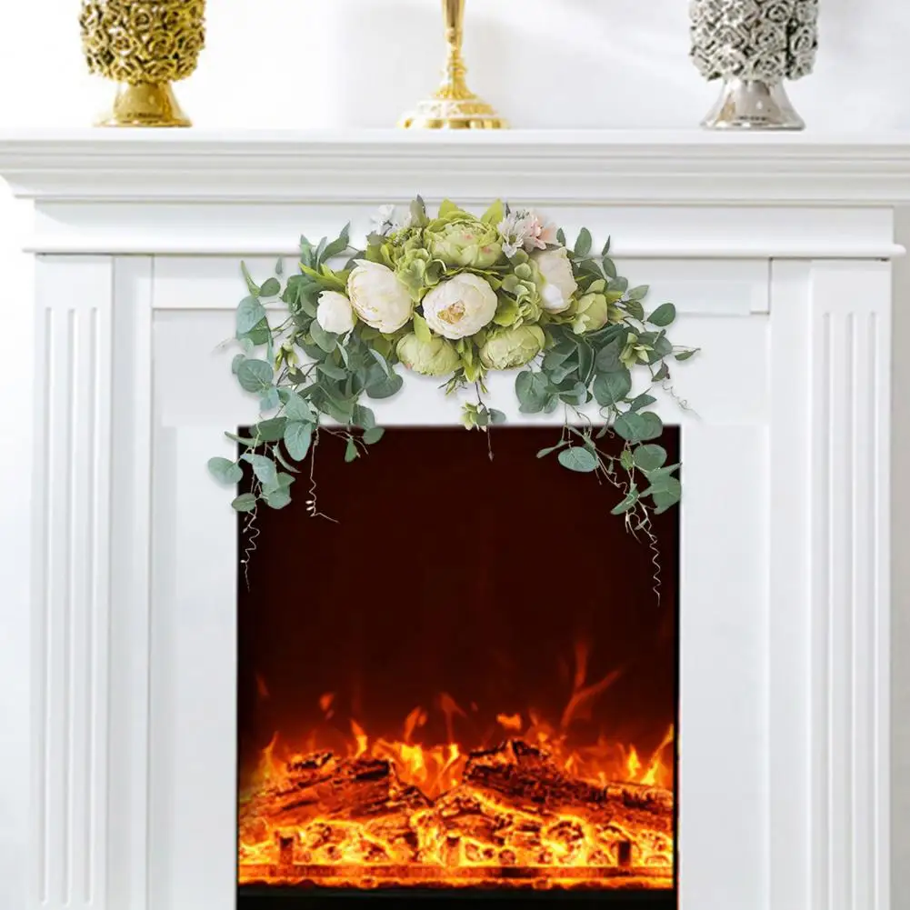 Guirnalda Artificial con rosas de imitaci&oacute;n para sala de estar, port&aacute;til, llamativa, 2 colores-3