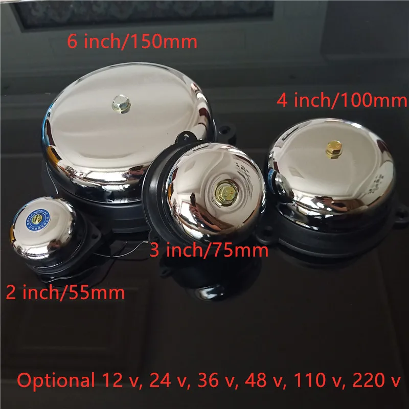 

Tradition electric bell 2/3/4/6 inch 12V 24V 48V 110V 220V High DB Alarm Bell High Quality Door bell School Factory Bell