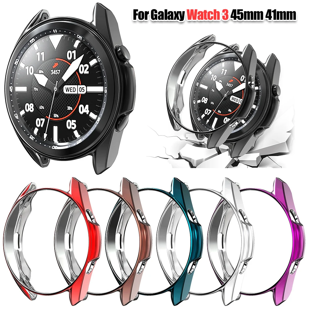 

Protector Cases Compatible for Samsung Galaxy Watch 3 R850 41mm,R840 45mm,High Hardness Flexible TPU Protector Case Cover