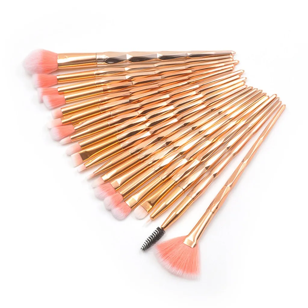 20 шт. Алмазная ручка набор кистей для макияжа тональная пудра румяна тени век