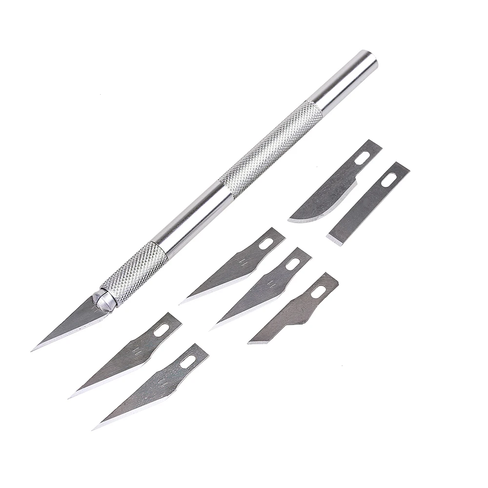 

Wood Paper Cutter Pen Knife Craft Artwork Cutting DIY Blades Phone PCB Repair Hand Tools Replacement Surgical Scalpel Blades
