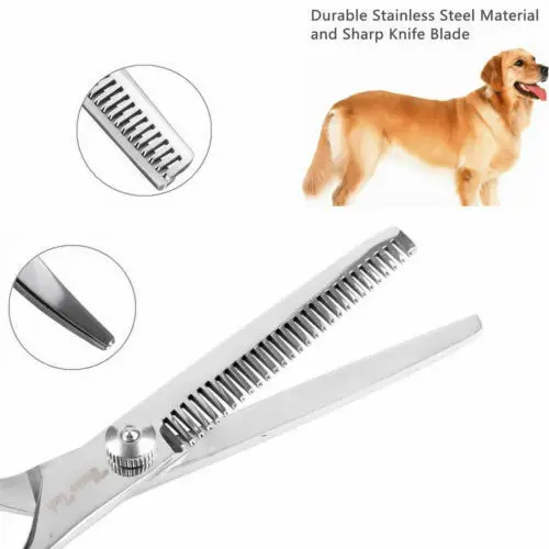 

Pet Dog Cat Stainless Steel Grooming Scissors Shears Set Kit Cut Straight Curved Thinning Animals Cat Hair Cutting Barber tools