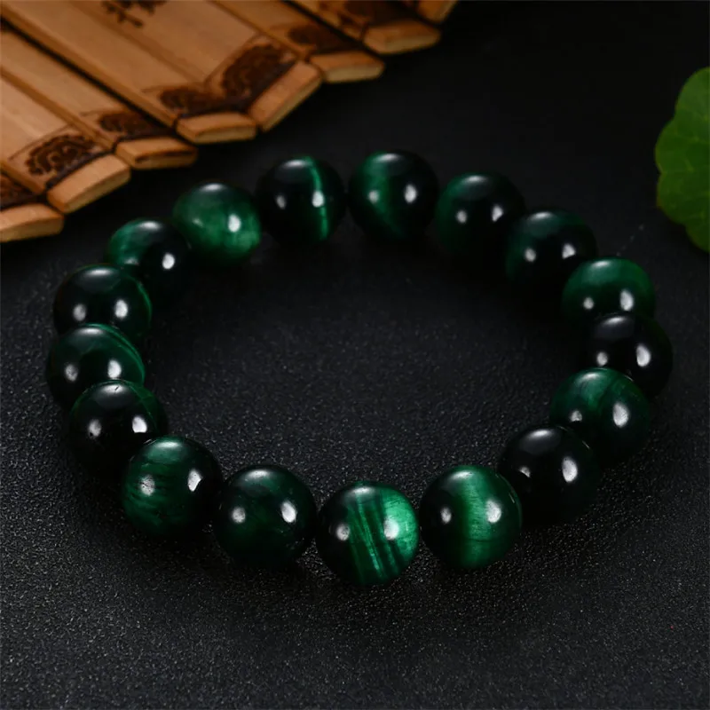 7A+ Fashion Tiger Eye Beads Bracelet Men High Quality Green Natural Stone Charm Bracelets for Women Handmade Casual Jewelry Gift - купить по