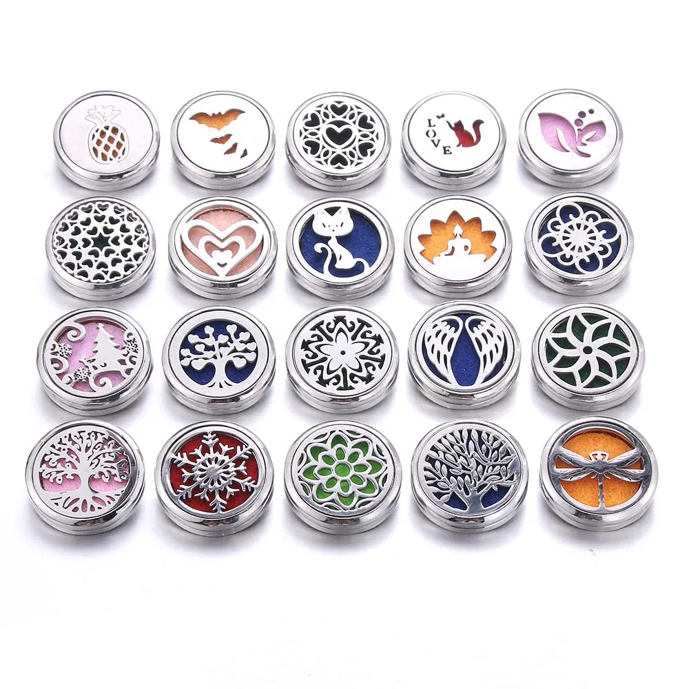 

20 Styles Quality Stainless Steel Aroma Brooch Badge Perfume Aromatherapy Essential Oil Diffuser Locket Brooch Jewelry