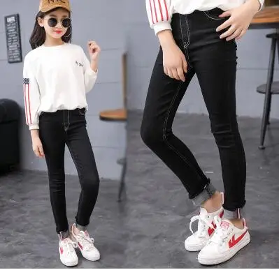 632 jeans Коллекция года, Весенняя детская одежда джинсы для девочек повседневные тонкие джинсы для маленьких девочек, джинсы для крупных девочек, длинные штаны - Цвет: 632 jeans