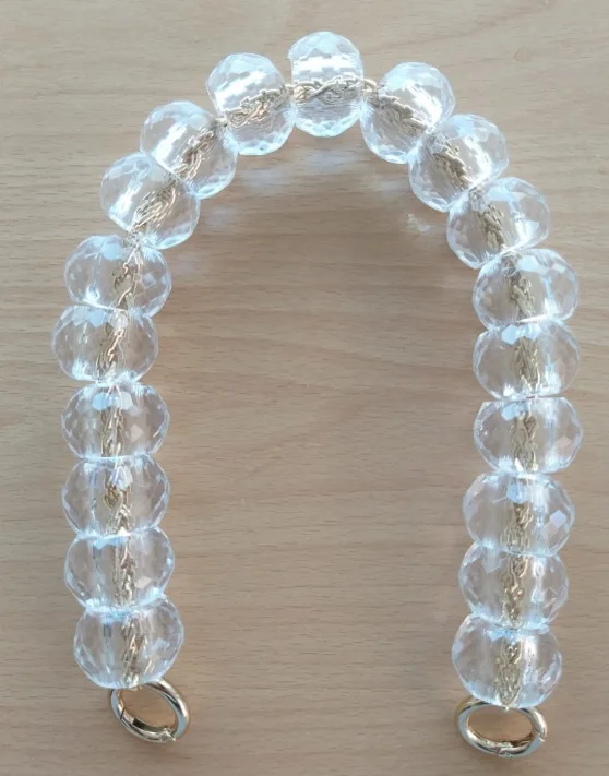 Прозрачные расшитые бисером ручка часто узор светильник золото|Вязание| |