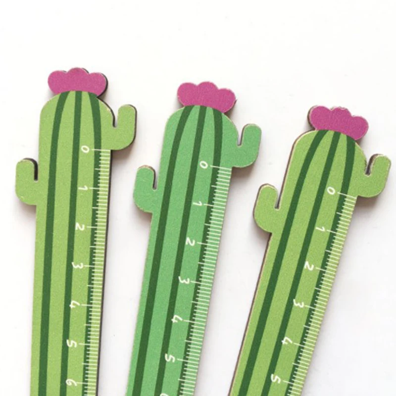 

30 Pcs/Lot 15 cm Cactus Wood Ruler Measuring Straight Ruler Tool Gift Stationery,Cactus Lovely Wooden Straight Ruler