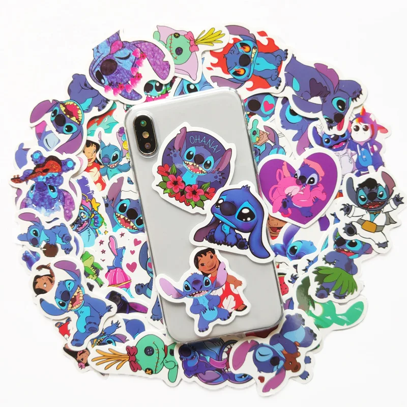 

Stitch Stickers 10/30/50/100Pcs Kawaii Stickers for Laptop Luggage Helmet Notebook Guitar Stationery Decal Toys for Children