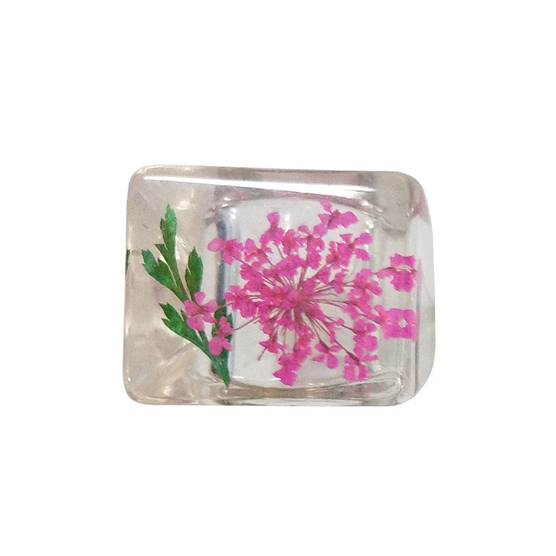

New Handmade Wood Resin Ring Dried Flowers Plants Inside Jewelry Resin Ring Transparent Anniversary Ring for Women Hot Sale