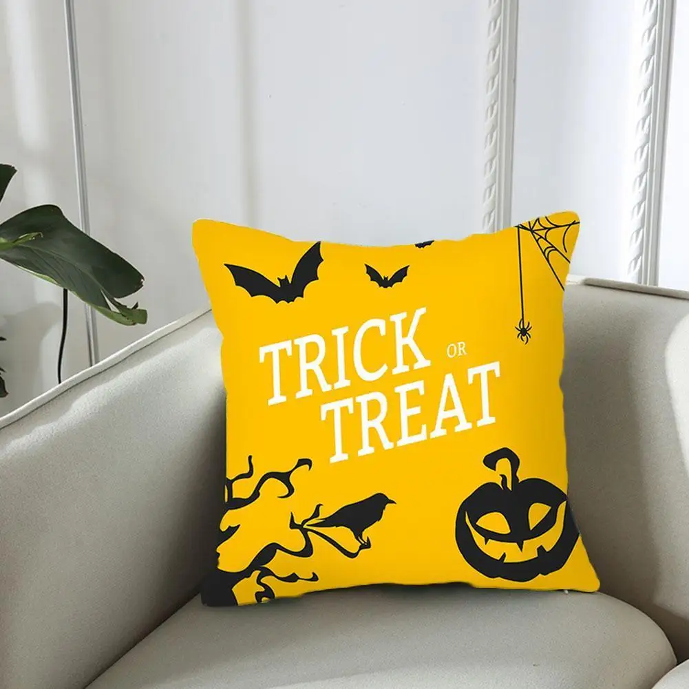 

Pumpkin Halloween Pillowcase Cartoon Pumpkin Head Peach Skin Pillowcase Cushion Home Decorative Pillow Cover Sofa Car