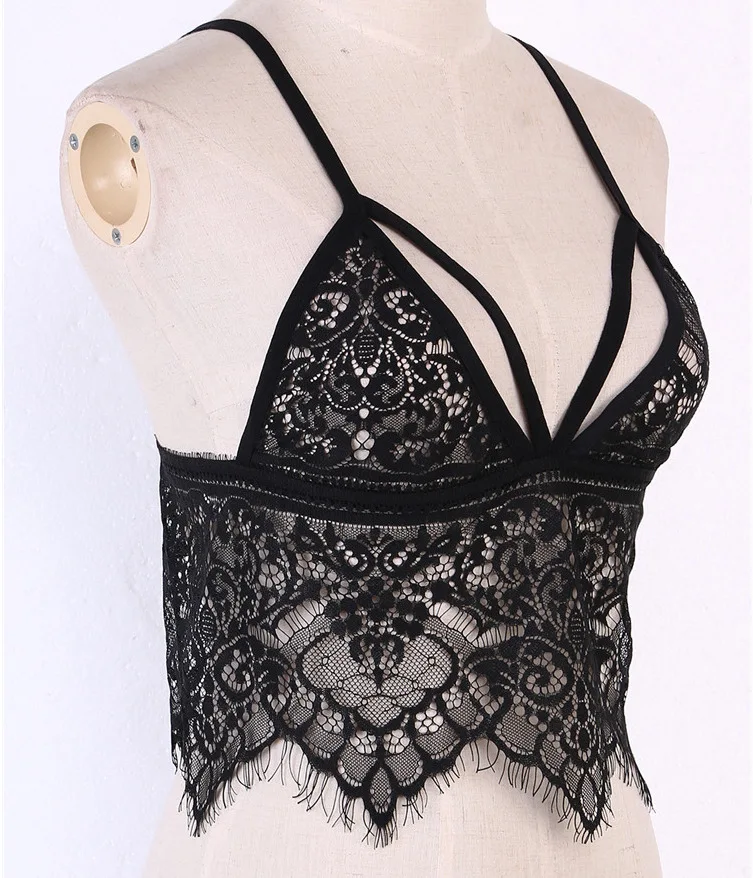 

Sexy Lingerie French Women's underwear Lace Flower Embroidery Bralette Open Cup Bra Comfort Eyelash Female Underwear