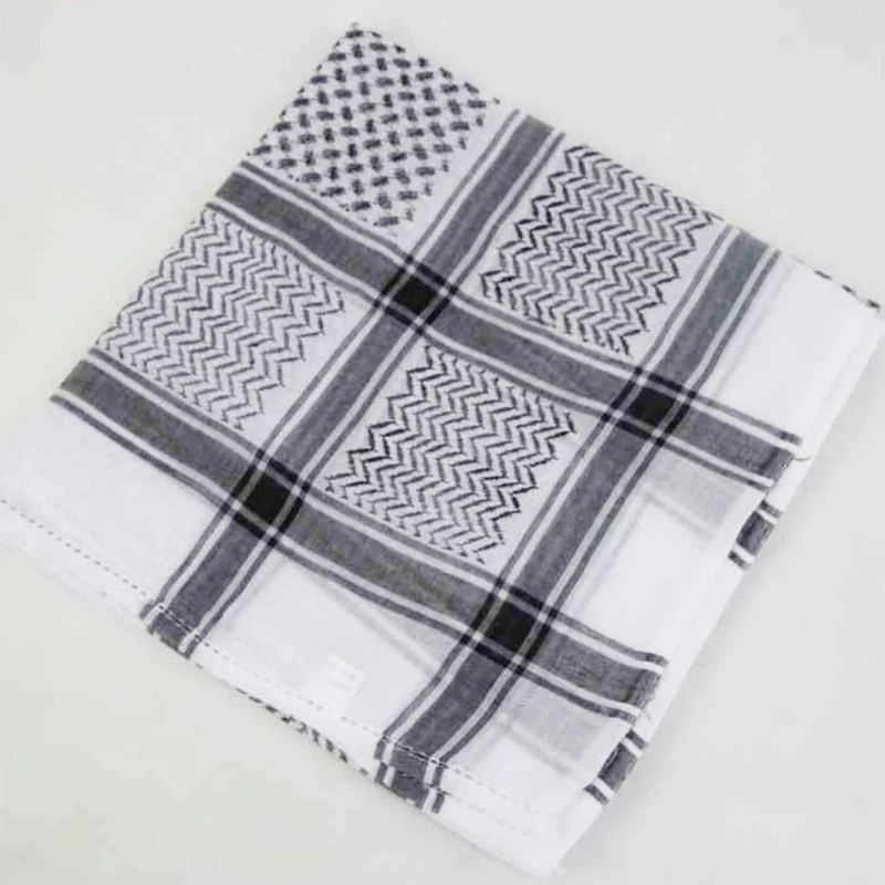 

Muslim Men Plaid Print Headscarf Arab Shemagh Dubai Turban Cap Neck Wrap Keffiyeh Arabic Middle East Headcover Shawl