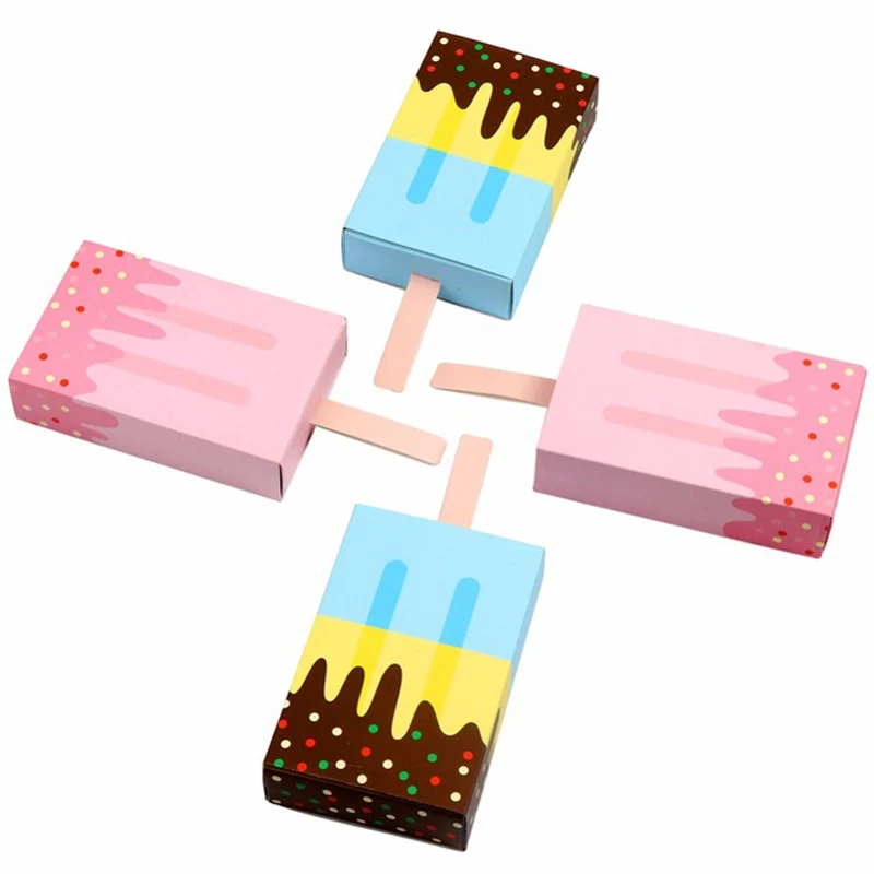 

Ice Cream Shape Gift Boxes Baby Shower Birthday Party Candy Box Cartoon Drawer Gift Bag for Kids Party Favor Box