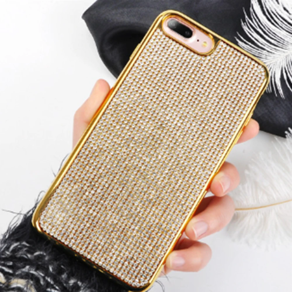 

Diamond Bling Phone Case For iphone 11 Pro Max X Xr Xs Max 6 6S 7 8 Plus Shining Glitter Rhinestone Soft TPU Cover Cases