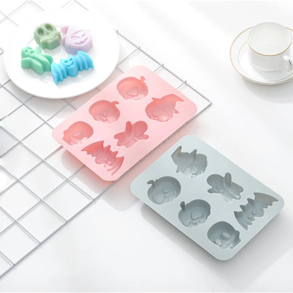 1 шт. силиконовые хэллоуин череп тыква страшные летучие мыши с привидениями