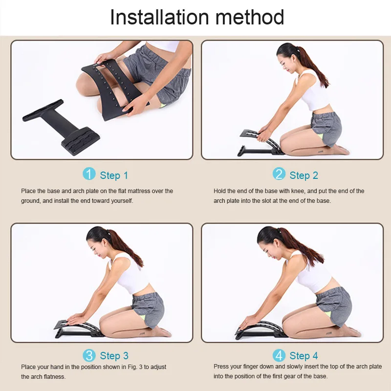 Массажные растяжки для спины черные Волшебные поясницы Health99|Брекеты и подставки|