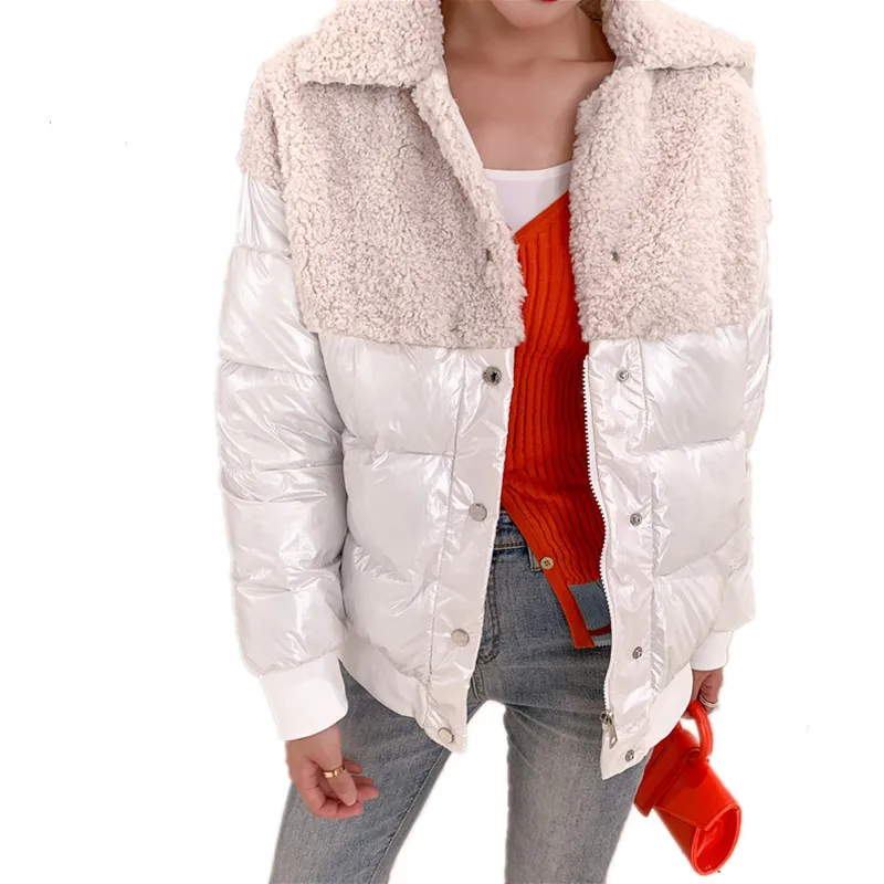 Спортивная зимняя куртка Женская парка пуховое хлопковое пальто с мехом размер