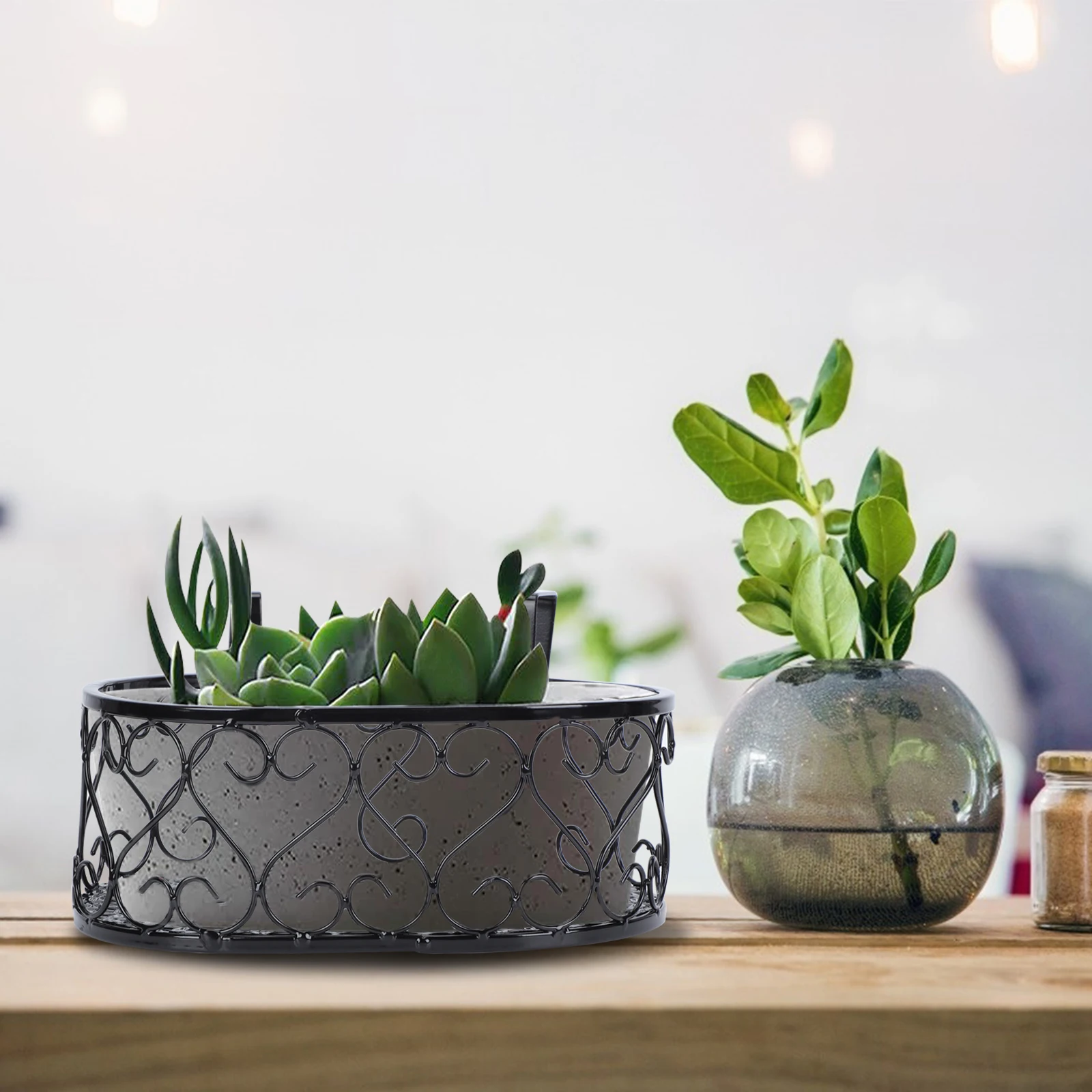 

2pcs Balcony Flower Pot Stand Rack Patio Railing Shelf Plant Pots Holder