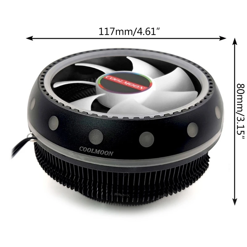 

H7JF CPU Coolers,Radiators System RGB LED Case Fan,Quiet Edition High Airflow Adjustable Color Case Fan for PC Cases