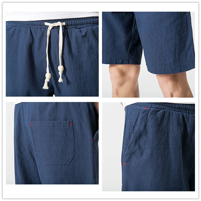 JDDTON летние мужские хлопковые льняные однотонные повседневные шорты свободные