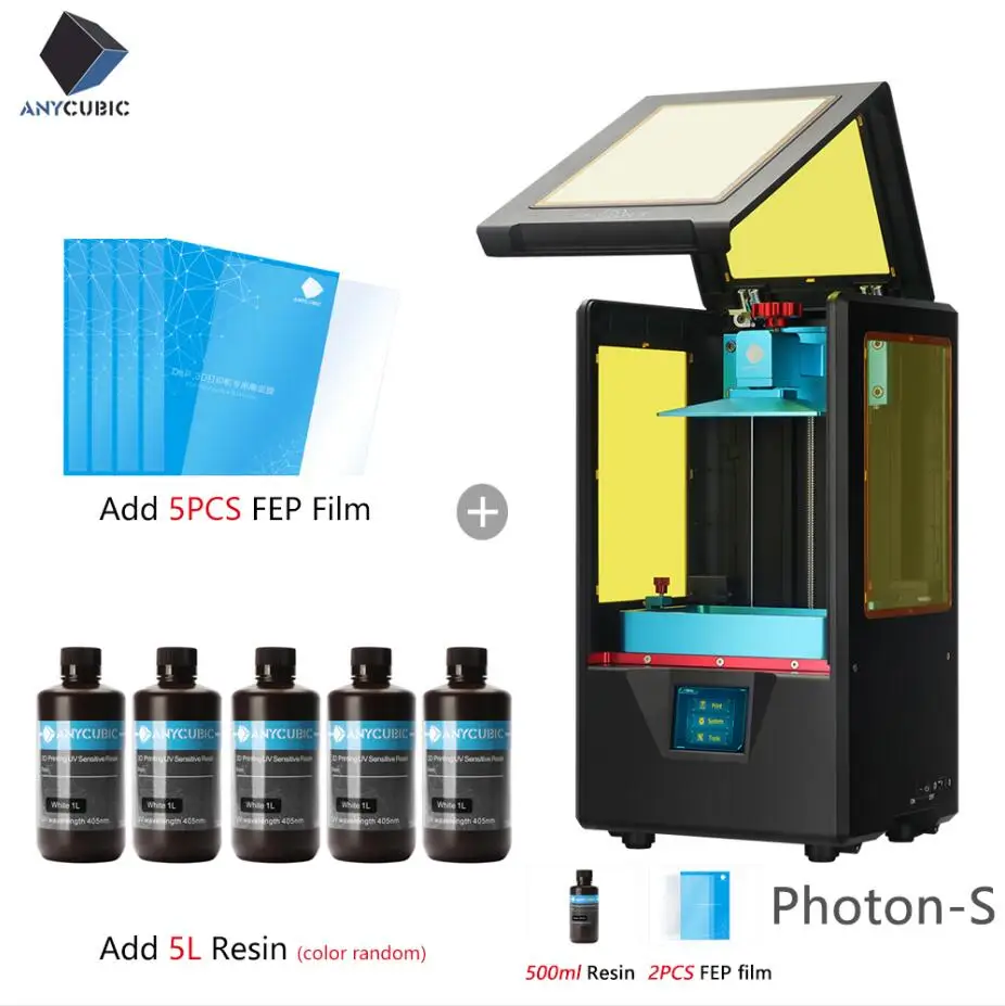 PhotonS- Add 5.5L 7F Anycubic Photon-S обновление с 500 мл смолы 3d принтер Photon S 3d Стоматологическое украшение SLA/lcd УФ смолы рабочего стола impresora 3d drukarka - Цвет: PhotonS- Add 5.5L 7F